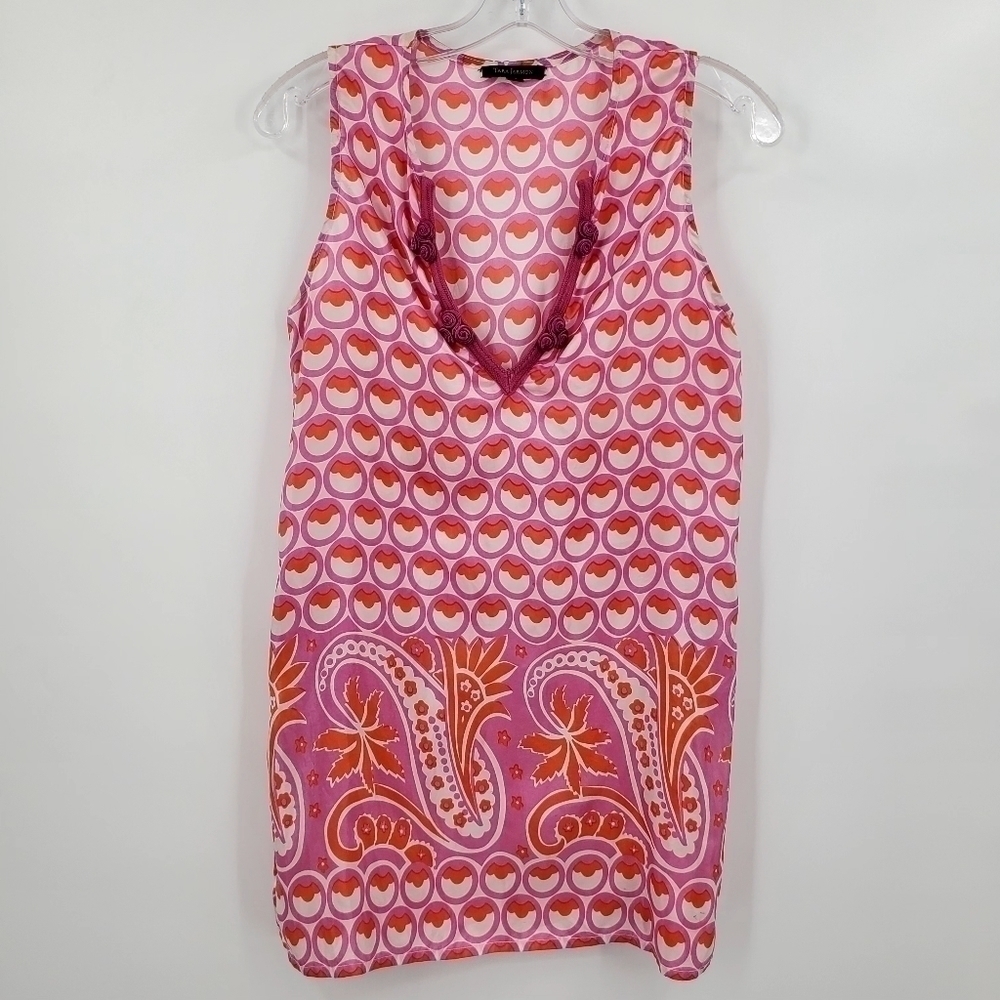 Tara Tarmon 100% Silk Floral Print Top